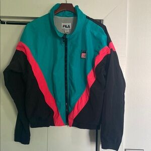 Fila Turquoise and Pink Colorblock Jacket